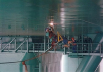 Rope Acces Under Deck Penetration Welding