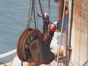 Removing a Skagit style fairlead from the side of the Jack Bates