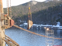 Fairleader Removed And Being Lowered To Dockside